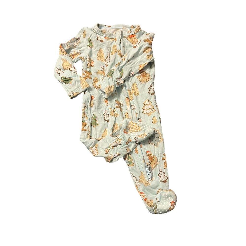 Angel Dear Christmas Zipper Footie - Gingerbread Sleigh Ride